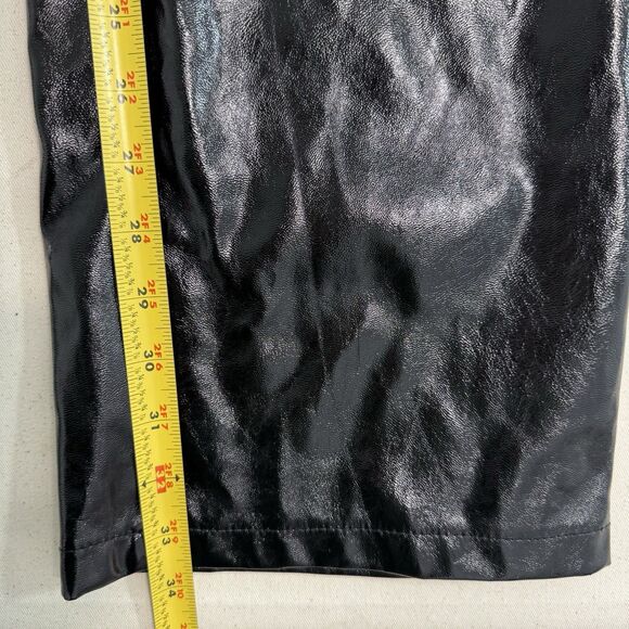 I.AM.GIA Faux Leather Pants Black Flare High Waist Moto Zipper Front Size Small - Picture 8 of 10